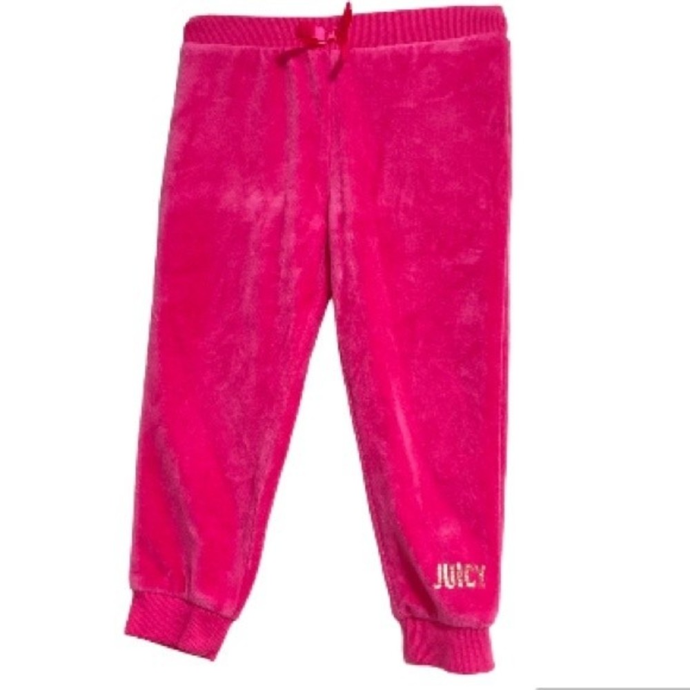 JUICY COUTURE Hot Pink Velvet Track Jogger Pants Toddler Girls 24 months